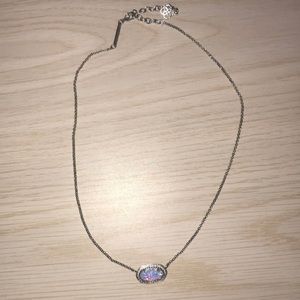 Kendra scott opal diamond crested necklace